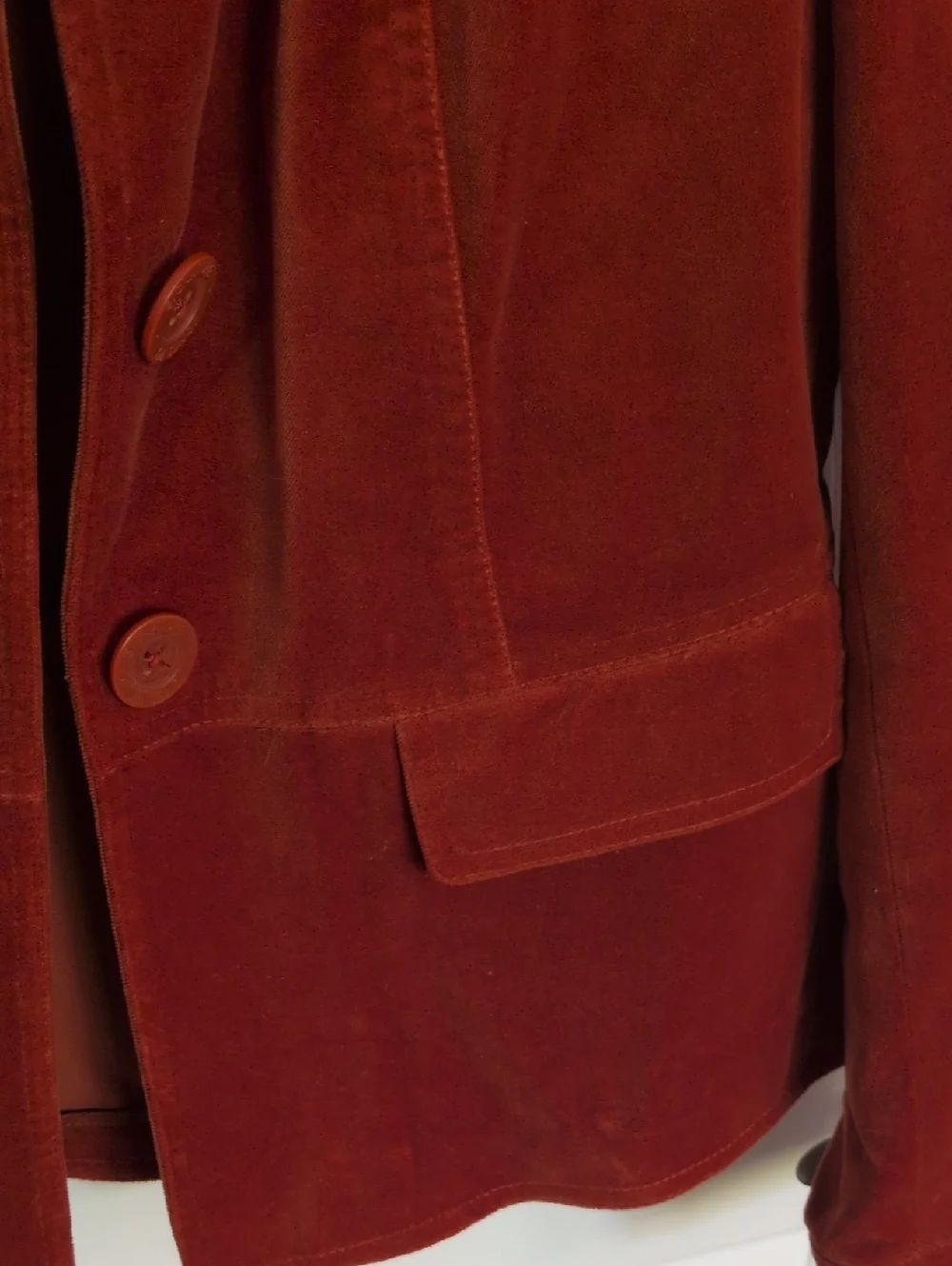Jones New York Signature Rust Orange Colored Velour Stretch Blazer - PM - Picture 3 of 5